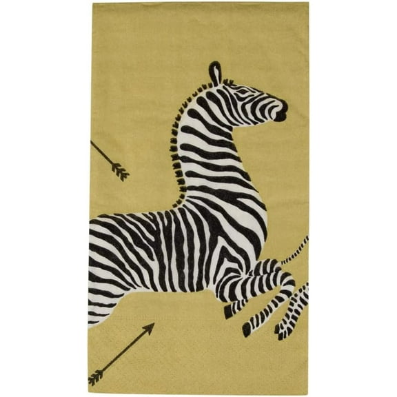 Zebras Gold Guest Towel Napkins - 15 Per Package - 2 Units