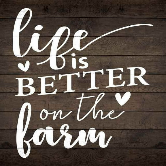 Life is Better on the Farm Rustic Looking Farmhouse Wood Sign Wall Décor Gift 8 x 8 Wood Sign B3-08080061028