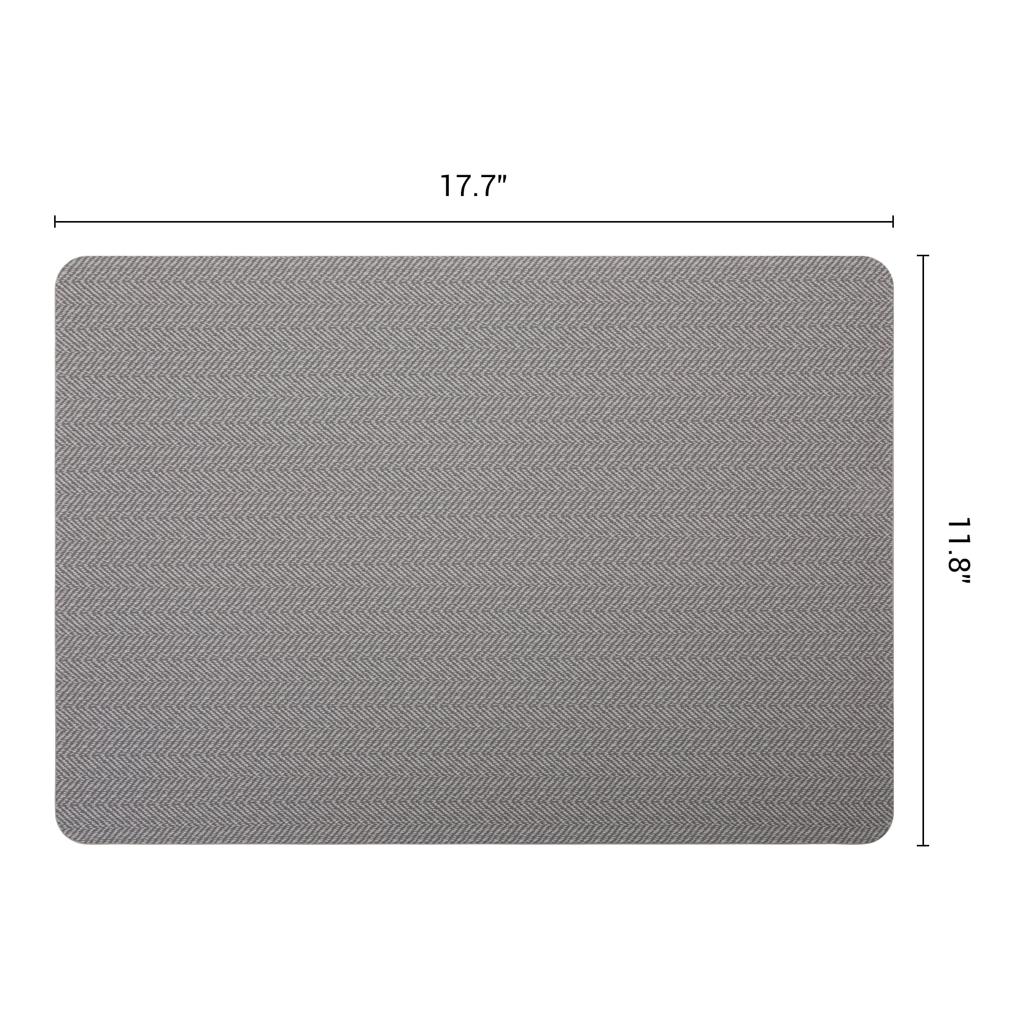 Unique Bargains 4pcs Faux Leather Washable Placemats Gray/Orange 17.7"x11.8"