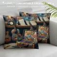 thumbnail image 3 of GOSMITH Decorative Throw Pillow Covers Pillow Covers for Sofa Guitar Bass Music Musical Instruments Double Sided Couch Throw Pillow Cases Square Cushion Case for Living Room Cushion Cover White, 3 of 5