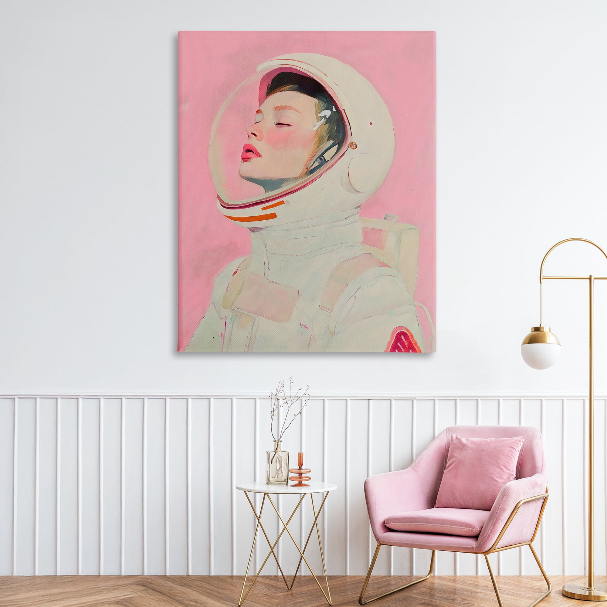 Stupell Industries Pink Astronaut Girl Canvas Wall Art, design by The Prints Vibe