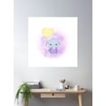 thumbnail image 2 of Cute Baby Elephant With Heart Balloon Poster Wall Art, Modern Wall Decor For Living Room Bedroom, 30x30 UNFRAMED, 2 of 3