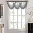 thumbnail image 1 of K36 CHARCOAL 1-PC Solid Voile Sheer WATERFALL Valance Window Treatment With 2 Grommets On Top 55"in Wide X 24"in Length, 1 of 1