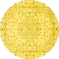 thumbnail image 1 of Ahgly Company Machine Washable Indoor Round Persian Yellow Traditional Area Rugs, 7' Round, 1 of 4