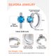 thumbnail image 4 of Pendientes de aro de plata de ley con piedras natales Silvora para mujer. Diamantes creados. Delicada joya de regalo para cumpleaños o Navidad, 4 of 8