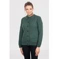 thumbnail image 2 of SAOL Irish Aran 100% Premium Soft Merino Wool Button Up Cardigan Sweater for Women Made in Ireland | Cable Knitted Connemara Green Lumber Jacket, 2 of 5