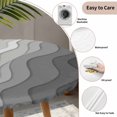 thumbnail image 3 of Grey Geometric Beach Round Tablecloth for 36-44 Inch Tables,Fitted Table Cover with Elastic Edge,Ombre Waves Moire Abstract Art Waterproof Outdoor Table Cloth Protector for Patio Garden Dinner Picnic, 3 of 9