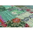 thumbnail image 3 of Green Embrodiery Beautiful Handmade Vintage Silk Sari Jari Patchwork Khambhadiya Kantha Quilting Kantha Quilt Reversible Bed Cover Assoted Kantha Quilt Throw Blanket / Twin/Queen/King, 3 of 4