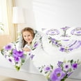 thumbnail image 4 of jejeloiu Watercolor Loves Rainbow Bedding Comforter Set,Wild Elephant Rustic Floral Twin Comforter Sets,Purple White Bedding Set For Kids,Ultra Soft Home Decor Reversible,2-Piece, 4 of 8