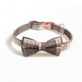 thumbnail image 1 of Cotton Plaid Bow Tie Dog Collar , Quick Release Buckle, Cotton Adjustable Collars for Small Medium Large Dogs, 1 of 15