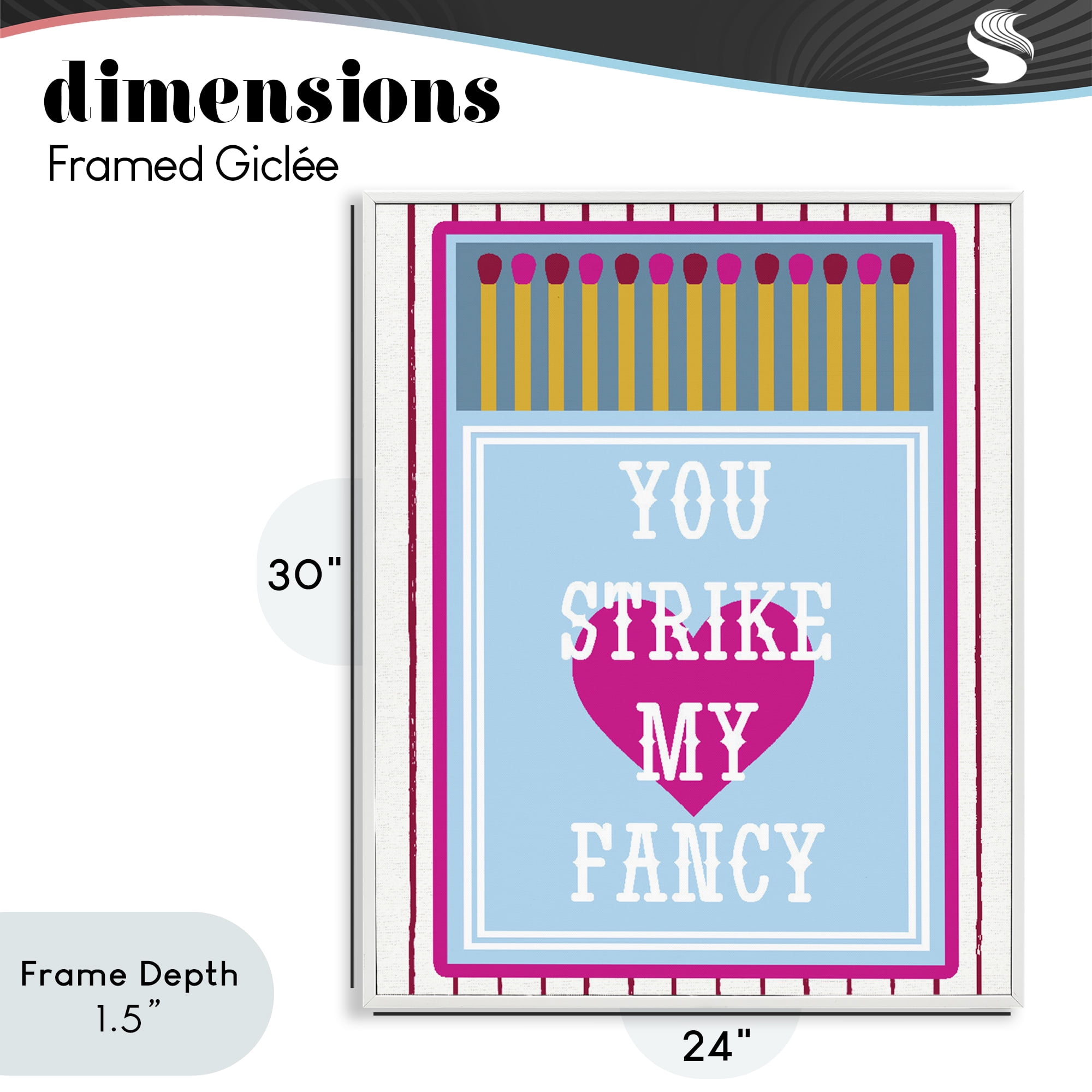 Stupell Industries You Strike My Fancy White Framed Giclee Art, design by Lil' Rue