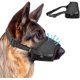 thumbnail image 1 of (Negro) Bozal antiladridos ajustable de 1 pieza con anillo de malla autoadhesivo. Bozal antiladridos ajustable para perros grandes, medianos y pequeños., 1 of 5