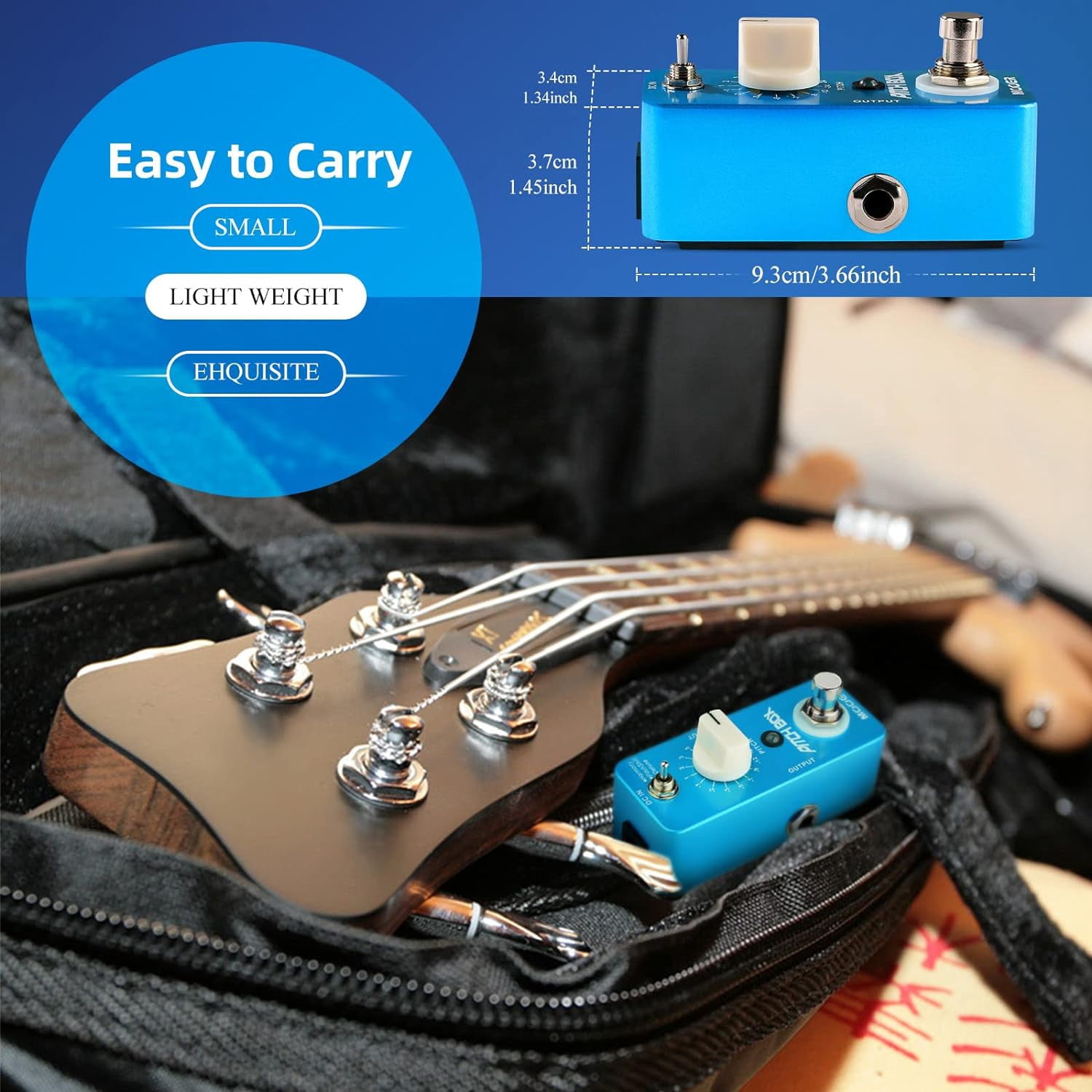 MOOER Digitech Drop Pedal Harmonizer Guitar Pedal Pitch Box MPS1 Guitar Effect Pedal Pitch Box Guitar Harmonizer Pitch Shifter Guitar Pedal Pitch Pedal for Electric Guitar Bass True Bypass