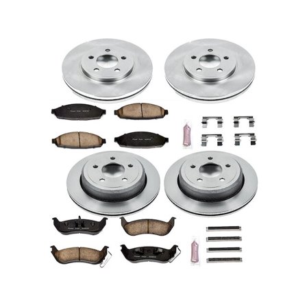 Front and Rear Brake Pad and Rotor Kit - Compatible with 2003 - 2011 Mercury Grand Marquis 2004 2005 2006 2007 2008 2009 2010