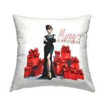 Stupell Industries Trendy Merry Christmas Decorative Printed Throw Pillow, 18 x 18