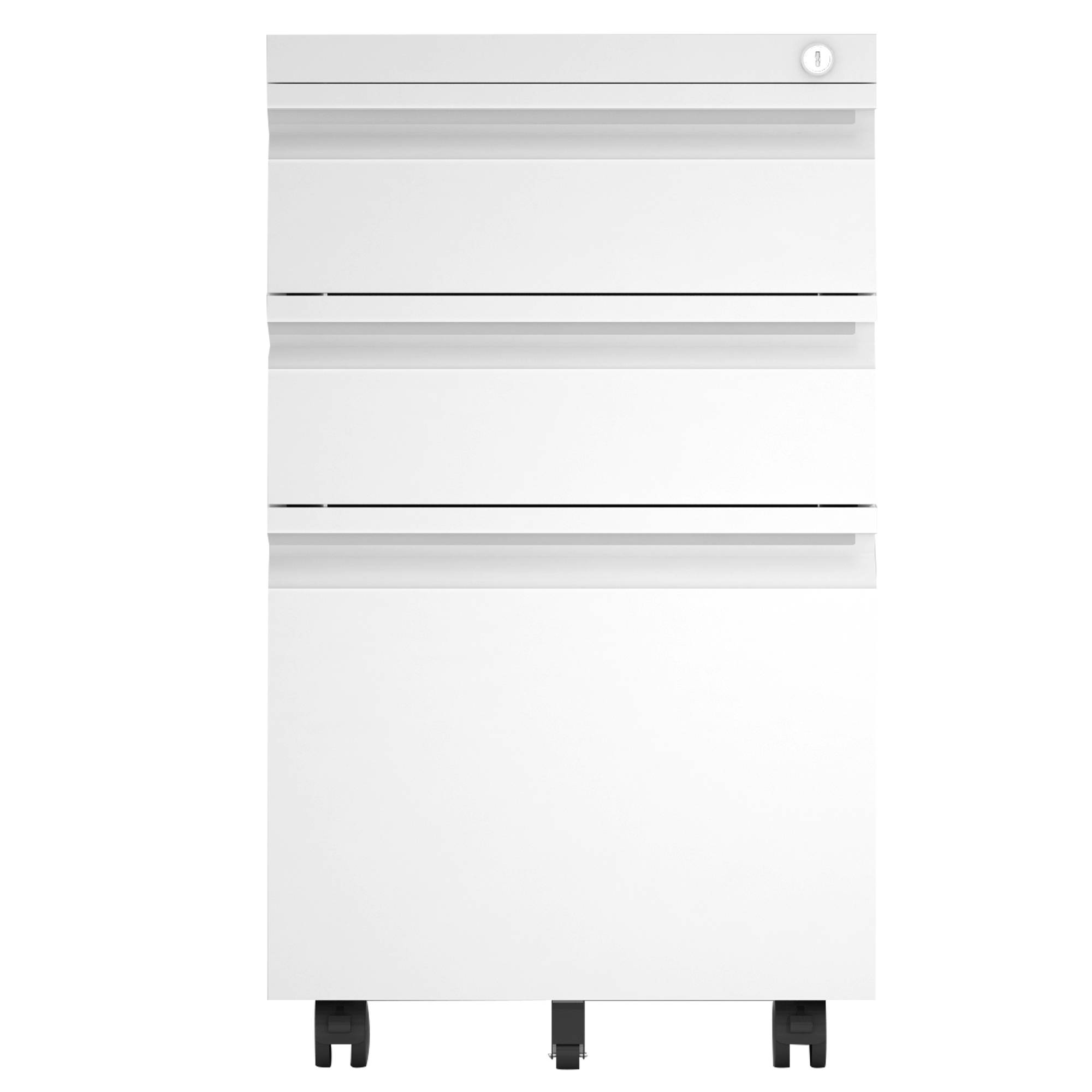 3 Drawer White Mobile Metal File