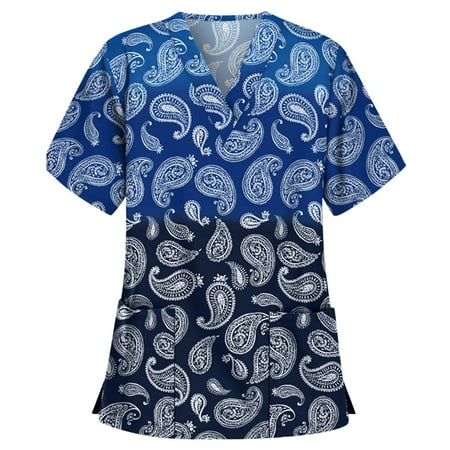 

yoeyez Scrubs for Women Tops Clearance Women Short Sleeve V-neck Tops Working Uniform Blouse Blusas MéDicas Para Damas