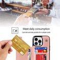 thumbnail image 3 of Phone Case Design for iPhone 16 Pro Flip Folio Wallet Case with Credit Card Holder Slot PU Leather Cases Durable Kickstand Protective Cover for Women Men Girls 6.3 inch Rose Gold, 3 of 13