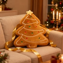 Hometravel Gingerbread Man Pillow, Holiday Themed Throw Cushion for Christmas Decor, Soft Plush Decorative Pillow for Sofa, Bed, Gift, Seasonal Home Celebration