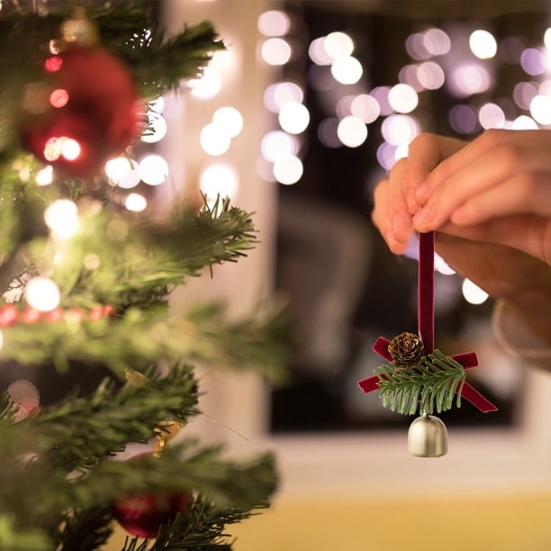 Fiudx Adorno Navideño Natural con Forma de Lazo, Diseño de Colgante Pequeño, Decoración Festiva para El Hogar, Ambiente Festivo Vibrante, Uso En La Oficina y En Familia, Accesorio Reutilizable, 1 Pie