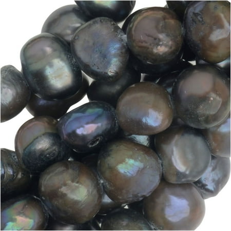 Freshwater Cultured Pearls 16 Inch String - Freshwater Cultured Pearls, 7-8mm Nugget Beads, 16 Inch Strand, Peacock Gray