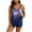 Blue, variant on Plus Size Womens Tankini Swimsuits Two Piece Bathing Suit Flowy Ruffle Tankini Tops with Swim Shorts