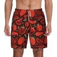 thumbnail image 3 of Uemuo Tomatoes And Chili Pattern Mens Swim Trunks Quick Dry Board Shorts with Mesh Lining, Stretch Beach Shorts Quick Dry No-Chafing Board Shorts-Small, 3 of 9