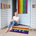 thumbnail image 6 of Love Wins Welcome Door Mat Rainbow Pride Rugs Low-Profile Non-Slip Doormats Indoor Outdoor Floor Decor Throw Rugs Burlap 17 X 30 Inch, 6 of 6