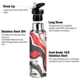 thumbnail image 3 of Red Black Liquid Marble Stainless Steel Water Bottle 34oz/1000ml Double Wall Vacuum Insulation Leakproof for Sports Travel, 3 of 9