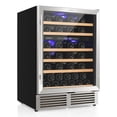 thumbnail image 1 of Costway 24 Inch Wine Cooler 51 Bottles Dual Zone Wine Refrigerator Built-In Freestanding, 1 of 10