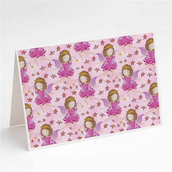 Watercolor Fairy Princess on Pink Greeting Cards & Envelopes - Pack of 8