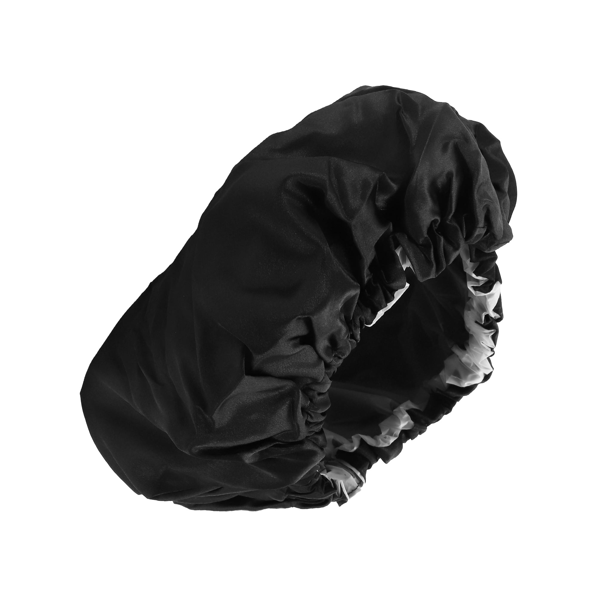 Unique Bargains 1 Pc Durable Double Layer Shower Cap Black