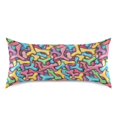 thumbnail image 3 of Haosy Satin Pillowcase for Hair and Skin Standard Cooling Silk Pillow Case with Envelope Closure Colorful Bones 20"x30", 3 of 9