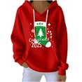 thumbnail image 2 of Yteetum Women's Oversized Christmas Hoodies Crewneck Christmas Print Long Sleeve Knit Pullover Drawstring Hooded Sweatshirts Top Womens Loose Xmas Holiday Print Round Neck Hoodies Fall Clothes, 2 of 4