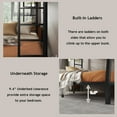 thumbnail image 6 of Bellemave Metal Bunk Beds Full XL over Queen Bunk Bed for Adults, Teens, Kids Heavy Duty Bunk Bed Frame with 2 Ladder and Full-Length Guardrails, No Box Spring Needed, Black, 6 of 11