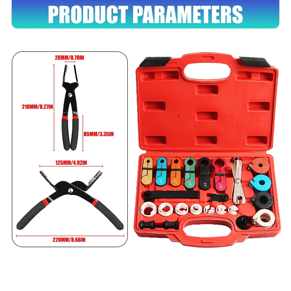 24Pcs Professional HVAC Line Quick Disconnect Tool Set For Auto Refrigerant Removal