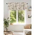 thumbnail image 6 of Farmhouse Brown Floral Valances for Windows Linen Boho Flower Rustic Country Valance Rod Pocket Light Filtering Short Window Treatments Curtains for Kitchen Bathroom Living Room Bedroom, 54 x 18 Inch, 6 of 7