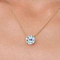 thumbnail image 3 of Gem Stone King 14K Yellow Gold Sky Blue Topaz Pendant Necklace for Women | 4.77 Cttw | Gemstone November Birthstone | Round 10MM | With 18 inch Chain, 3 of 6