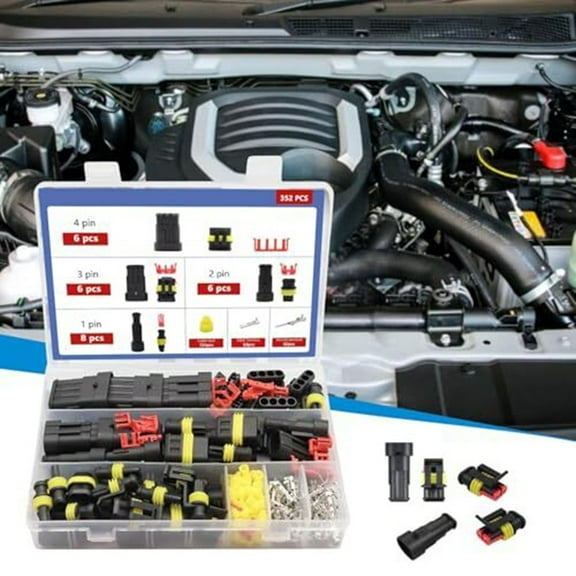 Mduoduo 352Pcs 12V Waterproof Electrical Wire Connector Terminal Kit 1/2/3/4 Pin Car Accessories
