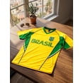 thumbnail image 3 of Icon Sports Brazil Soccer Jersey, Yellow/Green, 100% Poly, YXS-XXL, 3 of 7
