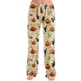 thumbnail image 2 of Pajama Pants Women Halloween Pumpkin Print Soft Drawstring Comfy Lounge Sleep Pants, 2 of 5