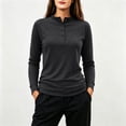 thumbnail image 6 of Ke1Clo Womens High Neck Pullover Casual Long Sleeve Solid Color Slim Fit Knit Tops Button Down Stretchy Fall Winter Travel Tunic Tshirt Black XXXL, 6 of 7