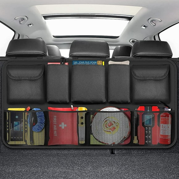 Mvp Car Suv Trunk Organizer Bag 9 Pockets Backseat Storage Bag With 3 Adjustment Straps For Various Vehicles