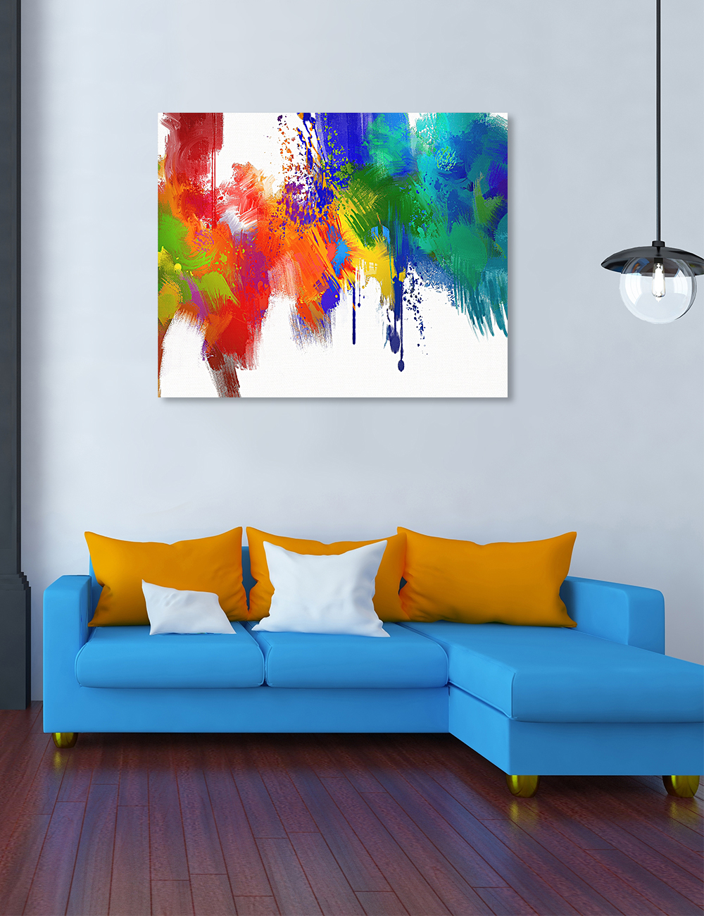 DECORARTS Colorful paint Abstract Wall Art, Oversize Canvas Art Giclee  Prints on Acid Free Cotton Canvas for Home Decor W 40