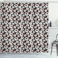 thumbnail image 1 of Ambesonne Ladybug Shower Curtain, Chamomile Bouquets, 69"Wx84"L, Dark Coral Black Grey, 1 of 3