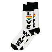 Gay Pride Apparel Love Wins Crew Socks, 1 Pair Crew Length, Multicolor, One Size, Adult Unisex