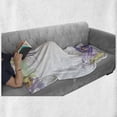 thumbnail image 6 of Floral Soft Flannel Fleece Throw Blanket, Classic Petals Pastel Toned Seasonal Florets Blooming Flowers Spring Print, Cozy Plush for Indoor and Outdoor Use, 50" x 70", Purple Pale Green, by Ambesonne, 6 of 6