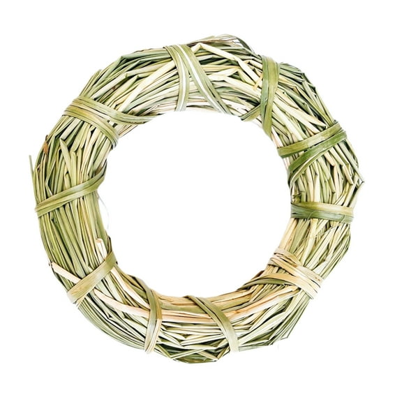 ievspot 1 Pcs Rabbit Chew Toys Nature Grass Ring Toys for Hamsters Guinea Pigs Gerbils Rat Pet Cage Entertainment Accessories
