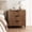 Brown, variant on 25.6" Wide Fluted Wooden Nightstand, 3 Drawer Chest For Bedroom, White