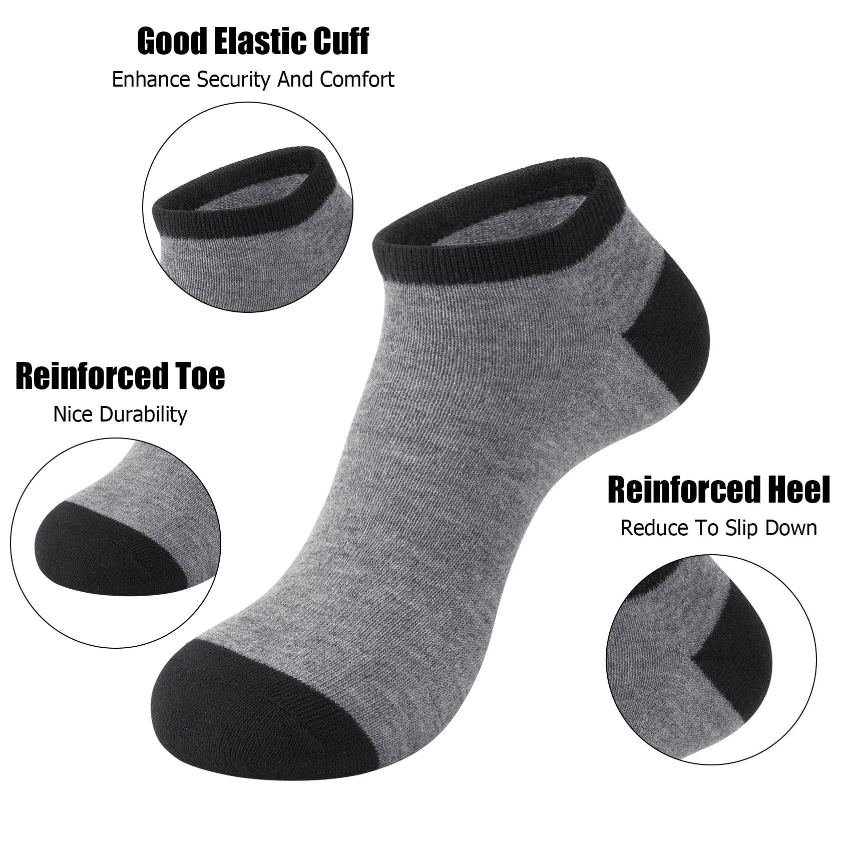 KOITHOT 50 Pairs Mens Ankle Socks Low Cut Lightweight Breathable Summer Mens Socks Size 10 13 Value Pack